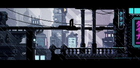 Pixel Art Gifs - GIFs - Imgur Pixel City Gif, Moving Pixel Art, Cyberpunk Animation, Rain Train, Pixel City, Pixel Gif, Pixel Art Landscape, Japan Night, Gif Background