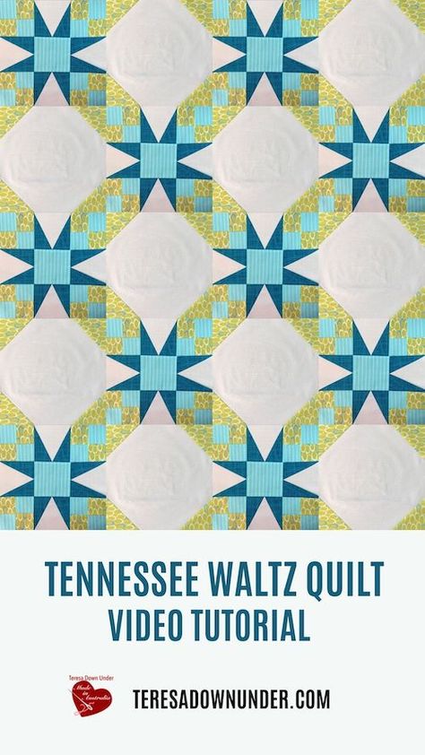 Tennessee Waltz Quilt Pattern, Tennessee Waltz Quilt Pattern Free, Tennessee Waltz Quilt, Quilt Math, Tennessee Crafts, Wedding Quilts, Quilt Stars, Tennessee Waltz, Ocean Quilt