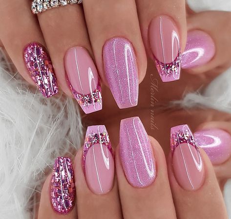 Pink Gel Nails Designs, Pink Nail Art Designs, Pink Gel Nails, Fancy Nails Designs, Pink Nail Art, Pretty Nail Art Designs, Animal Print Nails, Bright Nails, Pretty Nail Art