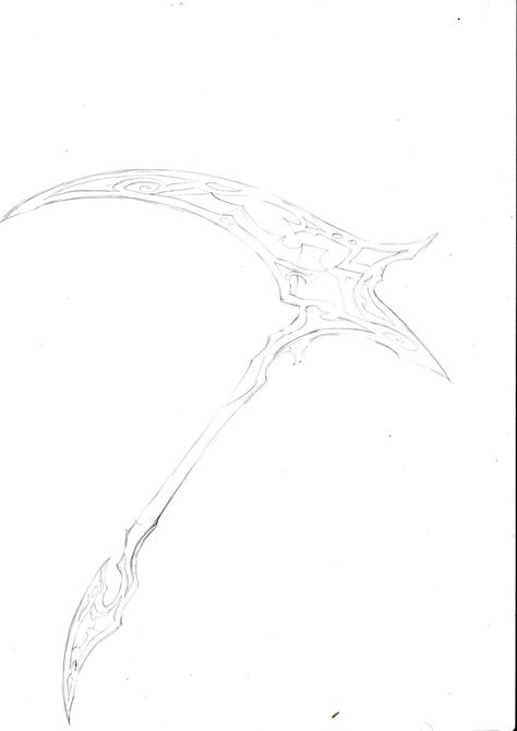 Assassin's scythe Scythe Sketch, Scythe Drawing Reference, Scythe Drawing, Scythe Tattoo, Drawing Tuts, Fantasy Drawings, Drawing Stuff, Drawings Simple, Reference Poses