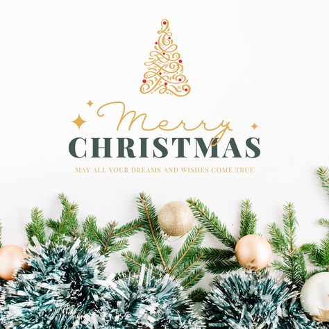 Merry Christmas Instagram Post, Merry Christmas Greetings, Christmas Post, Christmas Greeting Card, Wish Come True, Christmas Greeting, Instagram Post Template, Post Design, Canva Templates