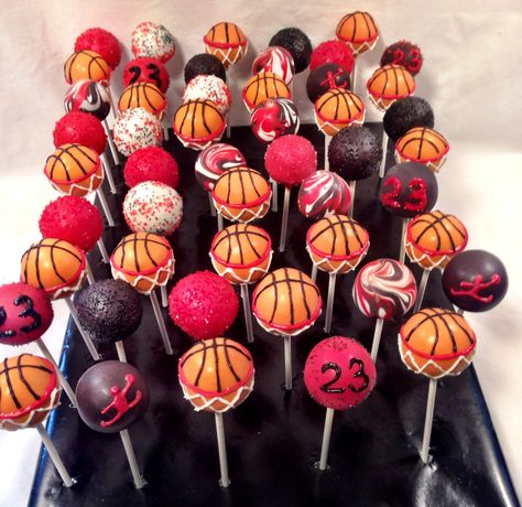 Michael Jordan themed cake pops By blakers dozen Jordan Basketball Birthday Party Ideas, Jordan Year Birthday 23 Ideas For Him, Jordan 1st Birthday Party, Jordan Theme Birthday Party Ideas 23, Jordan 23rd Birthday Party Ideas, Michael Jordan Party Ideas, Jordan Year Party, Jordan 23 Birthday Party Ideas, Jordan Birthday