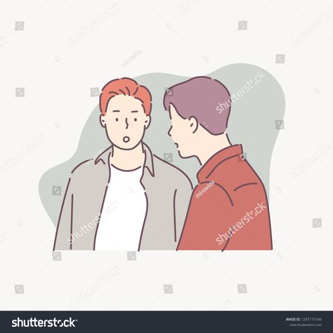 Friends Talking Drawing, Two Person Talking Drawing, 2 People Talking Drawing, Talking Drawing, Talk Boy, Aesthetic Illustrations, Minimal Drawing, Minimal Drawings, Guy Talk