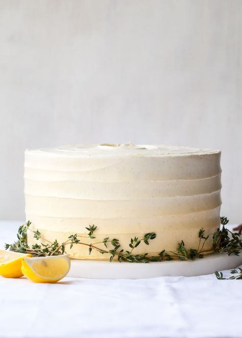 Lemon Thyme Layer Cake — Style Sweet Lemon Thyme Cake, Thyme Cake, Mothers Day Desserts, Lemon Thyme, Savory Herb, Slow Cooker Desserts, Cake Fillings, Fashion Cakes, Seasonal Ingredients