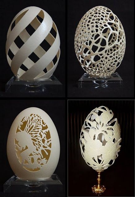 Egg Art – Extremely Simple, Delicate, And Enchanting! - Bored Art Egg Artistry, Decorative Eggs, Egg Shell Art, Easter Egg Art, Carved Eggs, Dremel Projects, Pysanky Eggs, Egg Crafts, Faberge Eggs