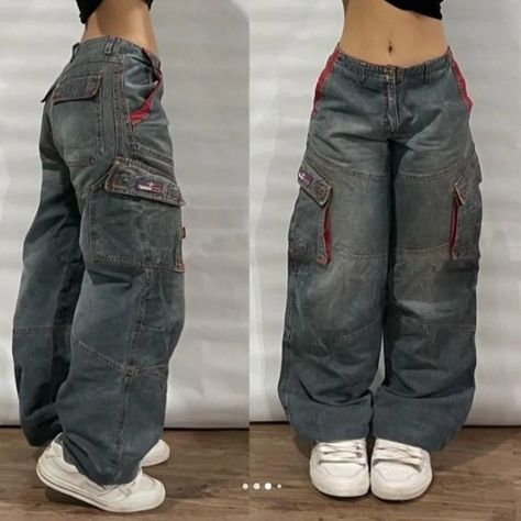 Y2K Fashion Baggy Jeans Denim Cargo Pants Womens Vintage Multi Pocket High Waist  New Harajuku Baggy Jeans Men, Dream Pants, Y2k Baggy Jeans, Ropa Hip Hop, Hip Hop Jeans, Street Jeans, Denim Pants Mens, Denim Decor, Streetwear Jeans