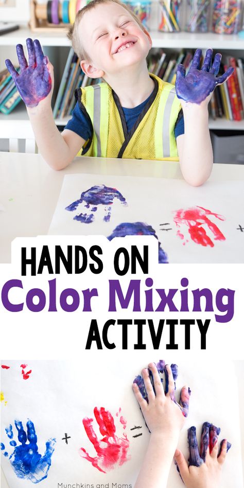 Hands-On Color Mixing Art! Clean Up Quicker with Bounty Quick-Size Paper Towels (and save big!) - Munchkins and Moms Prek Science, Colors Preschool, Mixing Primary Colors, Paper Towel Crafts, Homeschool Lessons, Science Week, Preschool Art Projects, Preschool Colors, Crafts Preschool