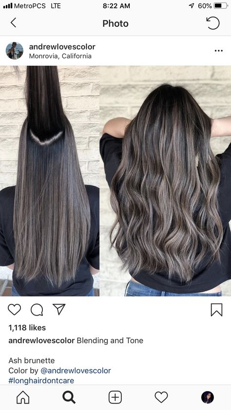 Smokey Ash Brown Hair With Highlights, Ashy Brown Hair Fair Skin, Silver In Brown Hair, Ashy Dark Brown Hair Balayage Straight, Dark Mushroom Balayage, Smoky Ash Brown Balayage, Ash Bayalage On Black Hair, Ash Brown Mushroom Hair, Mushroom Brown Babylights On Dark Hair