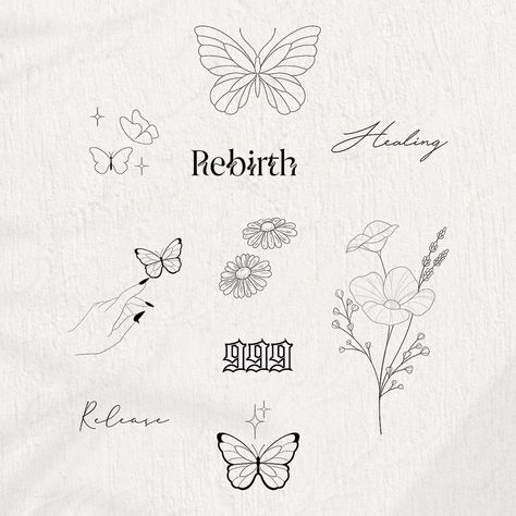 Rebirth Tattoo New Beginnings, Rebirth Tattoo, Small Phoenix Tattoos, Minimalist Tattoo Small, Flash Sheets, Petit Tattoo, Fineline Tattoo, Mini Tattoo, Tiny Tattoo