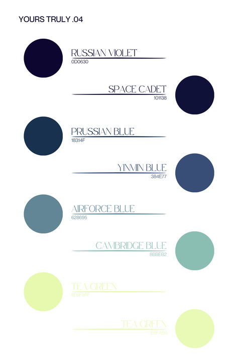 A Mesmerizing color palette featuring Russian Violet, Space Cadet, Prussian Blue, YinMin Blue, Airforce Blue, Cambridge Blue, and two shades of Tea Green. A truly unique and versatile palette for all of your creations. Discover inspiring color combinations! #ColorPalette #InteriorDesign #GraphicDesign #ColorPalette #InteriorDesignIdeas #GraphicDesignInspiration #ColorCombination #DesignInspo #CreativeProjects #HomeDecorIdeas #ColorInspiration Yinmin Blue, Prussian Blue Color Palette, Prussian Blue Wedding, Space Cadet, Blue Color Palette, Tea Green, Prussian Blue, Air Force Blue, Blue Colour Palette