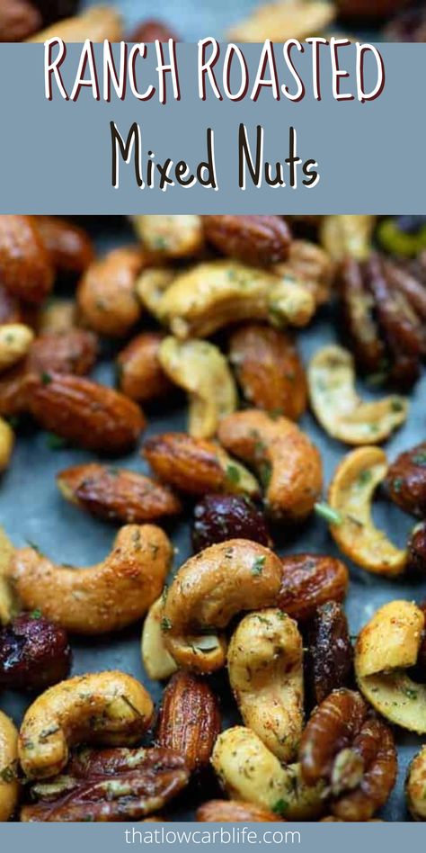 Keto Easy Recipes, Roasted Nuts Recipe, Spiced Nuts Recipe, Seasoned Nuts, Low Carb Life, Flavored Nuts, Homemade Ranch Seasoning, Keto Easy, Farmers Market Recipes