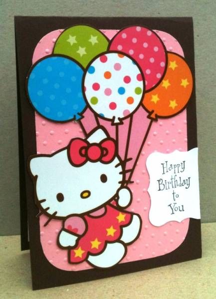 Hello Kitty Birthday by superjen - Cards and Paper Crafts at Splitcoaststampers Cute Hello Kitty Birthday Cards, Hello Kitty Cards Handmade, Hello Kitty Birthday Card Ideas, Hello Kitty Birthday Cards Diy, Hello Kitty Birthday Cards, Hello Kitty Birthday Card, Pink Birthday Card, Cricut Birthday Cards, Mickey Mouse Clubhouse Party