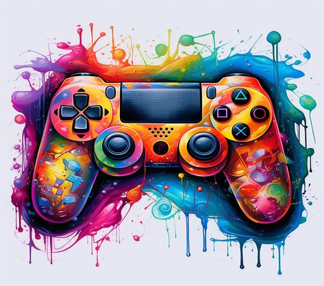 Game Controller Sublimation print, ready to press heat transfer using top quality ink and paper. Height 8.4 Inches Width 9.5  Inches Sublimacion Ideas, Sublimation Ideas Projects Inspiration, Geometric Design Art, Mug Template, Superhero Wallpaper, Nike Wallpaper, Super Nails, Dope Cartoon Art, Tshirt Art