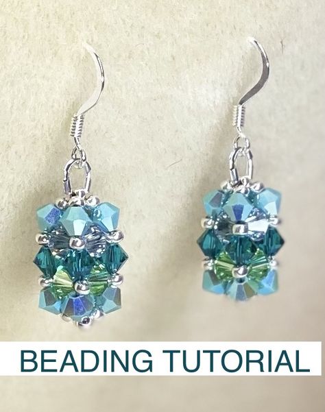 Crystal Bead Earrings Diy, Bicone Bead Earrings, Seed Bead Earrings Tutorial, Boho Earrings Diy, Statement Jewelry Outfit, Angel Pins, Metal Art Jewelry, Beautiful Beaded Earring, Diy Jewelry Earrings