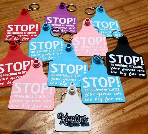 Custom cattles tags by Kaylins Cattle Tags Find us on Facebook! Facebook.com/kaylinscattletags Carseat Stroller, Cattle Tags, The Germs, Baby Carrier, Things To Buy, Stroller, Cow, Novelty Christmas, Holiday Decor