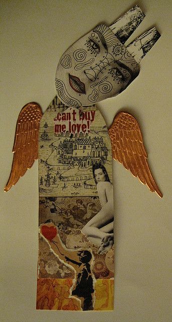 Fallen Angel  mixed Media Collage Art Doll for Altered Art Challenge by peregrine blue, via Flickr Angel Mixed Media, Art Altéré, Mixed Media Collage Art, Media Collage Art, Paper Collage Art, Spirit Dolls, Collage Vintage, Collage Art Mixed Media, Art Mixed Media