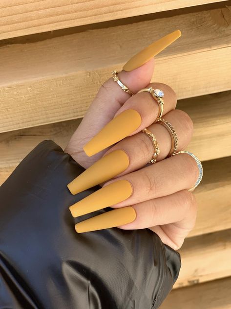 Long Yellow Nails, Occasion Nails, Pedicure Manicure, Coffin Press On Nails, Fall Acrylic Nails, Long Acrylic Nails Coffin, Design Nails, Coffin Nails Long, Designs Nail