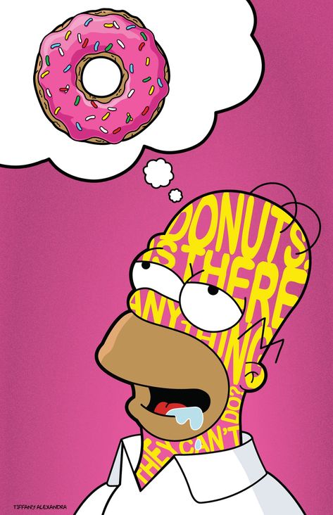 Homer - Donuts, The Simpsons The Simpsons Donut, Homer Simpson Donut, Homer Donut, Homer Simpson Donuts, Homer Donuts, Simpsons Donut, Donut Drawing, Simpson Wallpaper Iphone, Simpsons Drawings