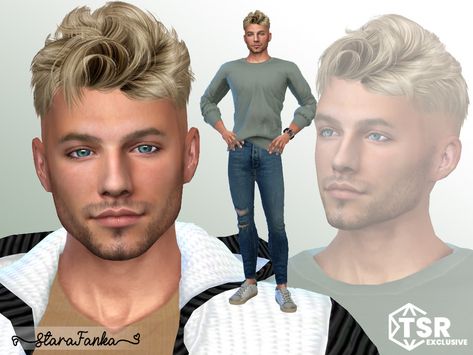 The Sims Resource - Philip Brooks Ts4 Mods, Cc Hair, Hair Male, Sims 1, Zip Cardigan, Sims 4 Game, Star Sneakers, The Sims4, Sims 4 Custom Content