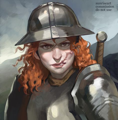 ArtStation - commission art 26 Medieval Woman Art, Dnd Soldier, Medieval Character Art, Dnd Portraits, Npc Art, Viking Character, Knight Art, Writing Art, Dungeons And Dragons Characters