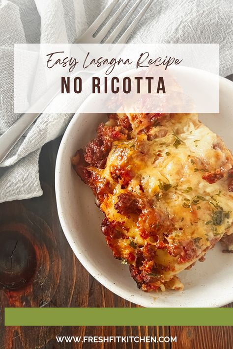 Easy Lasagna Recipe with No Ricotta and No Cottage cheese Lasagna Recipe Without Cottage Cheese, Lasagna Recipe Ricotta Cheese, Easy Lasagna Recipe Without Ricotta, Easy Lasagne Recipes, Cottage Cheese Lasagna Recipe, Lasagna Recipe Without Ricotta, Healthy Lasagna Recipes, Lasagna With Cottage Cheese, Lasagna Recipe With Ricotta