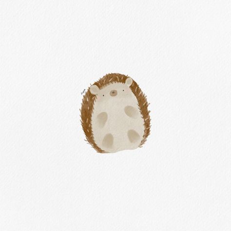 Hedgehog Drawing, Baby Illustration, Cute Animal Illustration, Hedgehog Art, Animal Illustrations, Illustrators On Instagram, Easy Watercolor, Lunch Break, Animal Illustration