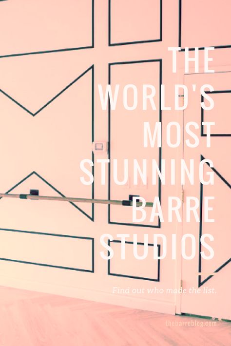 More than ever studios are leaning on architects and designers to create inviting spaces that act more like a spa than a workout facility. Find out which studios made our list. Wall Mounted Ballet Barre, Barre Studio Design Ideas, Dance Studio Layout, Barre Studio Design, Ballet Studio Design, Small Dance Studio Design, Dance Studio Design Interiors, Dance Studio Lobby, Dance Studio Aesthetic