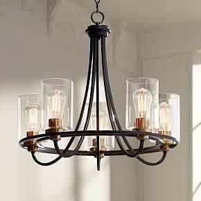 More Like This | Lamps Plus House Foyer, Oil Rubbed Bronze Chandelier, Living Room Lighting Tips, Chandelier Farmhouse, Bedroom Light Fixtures, Ring Chandelier, Bronze Chandelier, Glass Cylinder, Light Ring