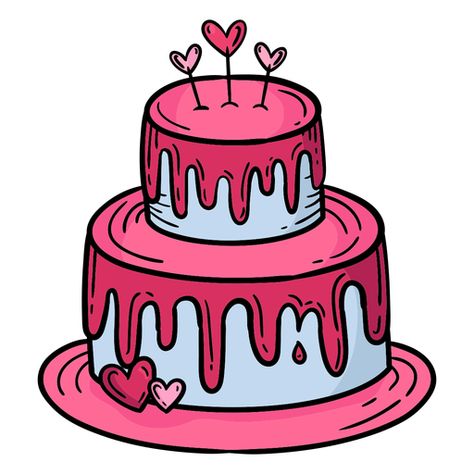 Two Layered Cake, Cake Sketch, Cupcake Png, Valentine Cartoon, Cartoon Birthday Cake, 2 Layer Cakes, Cake Clipart, Cake Vector, Cake Drawing