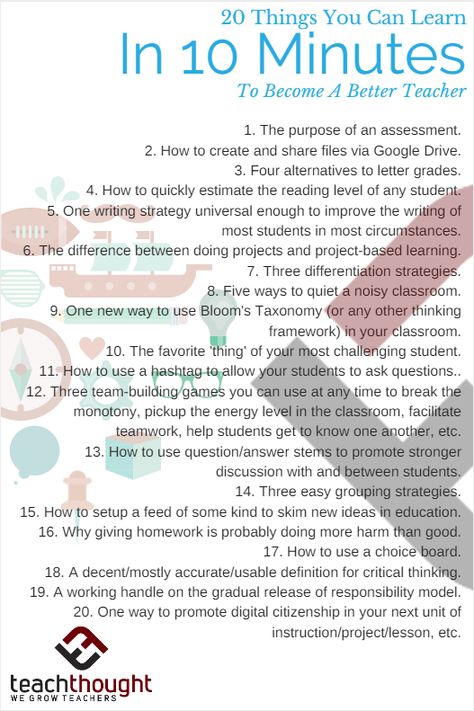 20 Things You Can Learn In 10 Minutes To Become A Better Teacher - Teacher Skills, Reflective Teaching, 21st Century Teacher, Spanish Tips, Teacher Leadership, Cult Of Pedagogy, Teaching High School English, Math Work, Primary Teaching