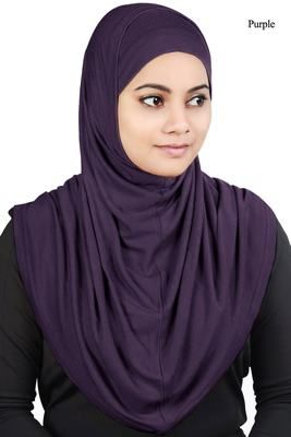 MyBatua purple Two Piece Al-Amira Viscose Jersey Hijab - MyBatua - 2761088 Modern Islamic Clothing, Al Amira, Sherlock Scarf, Under Scarf, Amira Hijab, Purple Two Piece, Mens Cashmere Scarf, Scarf Bib, Front Hair