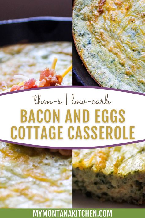 This creamy bacon and egg casserole topped with cheese is perfect for brunch or an easy supper! Grab this delicious recipe now. Egg Bacon Cheese Casserole, Egg And Cottage Cheese Casserole, Cottage Cheese Egg Casserole, Cheese Egg Casserole, Easy Supper Ideas, Easy Egg Casserole, Montana Kitchen, Bacon Crisps, Bacon Casserole