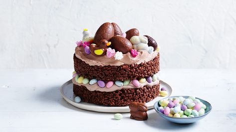 https://www.coles.com.au/inspire-and-create/recipes-tips-ideas/recipes/chocolate-crackle-cake Nutella Birthday Cake, Mini Eggs Cake, Nutella Recipes Cake, Chocolate Easter Cake, Creme Eggs, Easter Egg Cake, Easter Cake Recipes, Chocolate Crackles, Marshmallow Frosting