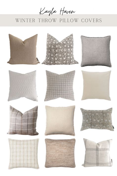 Glide into winter home decor easily with these winter throw pillow covers. Click to see and shop them all from Kayla Haven! Contemporary Coastal Living Room, Coastal Minimalist Decor, Interior Inspiration Board, Designer Pillow Covers, Winter Throw Pillows, Winter Living Room, Coastal Dining Room, Coastal Farmhouse Decor, Living Room Pillow