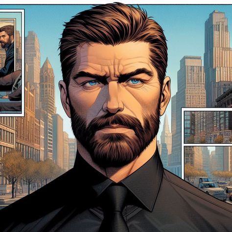 Bearded Characters, Brown Hair Men, Superhero Stories, Man Character, Realistic Art, Boy Hairstyles, Male Art, Character Creation, Boy Art