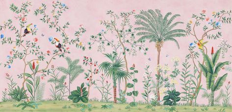 Design Collections Details | de Gournay Pink Chinoiserie Wallpaper, Fromental Wallpaper, Gracie Wallpaper, Chinoiserie Panels, De Gournay Wallpaper, Chinoiserie Mural, Pink Chinoiserie, Chinese Wallpaper, Spring Scents