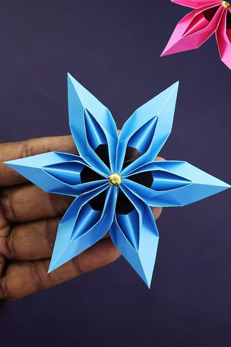 Diy Paper Snowflakes Easy, Origami Star Instructions, Diy Easy Paper Crafts, Diy Paper Snowflakes, Paper Snowflakes Easy, Paper Crafts Tutorial, Origami Christmas Star, Star For Christmas, Star Making