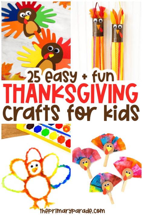 Easy Thanksgiving crafts for kids Low Prep Thanksgiving Crafts, Thanksgiving Party Ideas For Kids, Cute Thanksgiving Crafts, Thanksgiving Crafts For Preschoolers, Simple Fall Crafts, Easy Thanksgiving Crafts For Kids, Pilgrim Crafts, Thanksgiving Crafts For Toddlers, Fun Thanksgiving Crafts