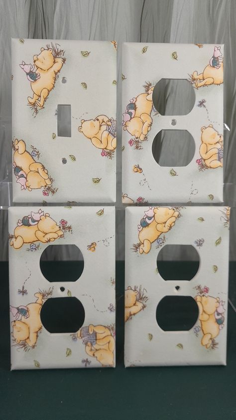 Bedside Reading Lamps, Winnie The Pooh Nursery, Vintage Winnie The Pooh, Disney Home Decor, Nursery Room Inspiration, Pendant Lamp Shade, Disney Home, Outlet Covers, Switch Plates