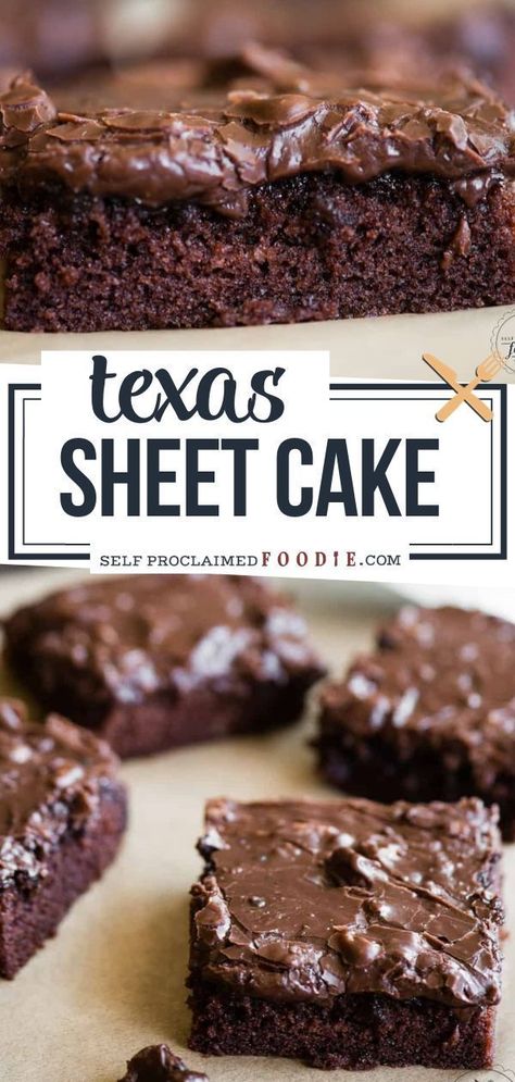 Texas Sheet Cake is made in large baking sheet topped with warm fudge like pecan frosting. This sweet frosted chocolate cake tastes best with an ice cold glass of milk. It is easy, you should save this original Texas sheet cake on your dessert recipe board! Chocolate Texas Sheet Cake, Vanilla Icing Recipe, Texas Sheet Cake Recipe, Pecan Frosting, Sheet Cake Recipe, Ultimate Chocolate Cake, Texas Sheet, Texas Sheet Cake, Chocolate Sheet Cake