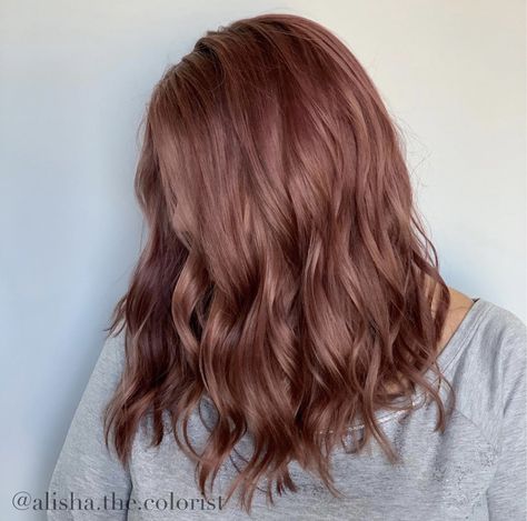 Rose Gold #myidentity #rosegoldhair Caramel Rose Hair, Rose Gold Copper Hair, Dark Rose Gold Hair, Rose Gold Brown Hair, Rose Gold Hair Brunette, Light Brunette Hair, Goals 2024, Dusky Skin, Hair Color Asian