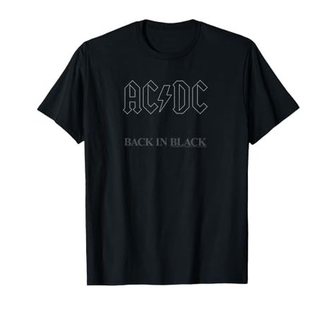 Limited-time deal: AC/DC - Back in Black Album Artwork Short Sleeve T-Shirt Back In Black, Album Artwork, Ac Dc, Rock Band, Back To Black, Vintage Tshirts, Branded T Shirts, Tshirt Logo, Black Tshirt