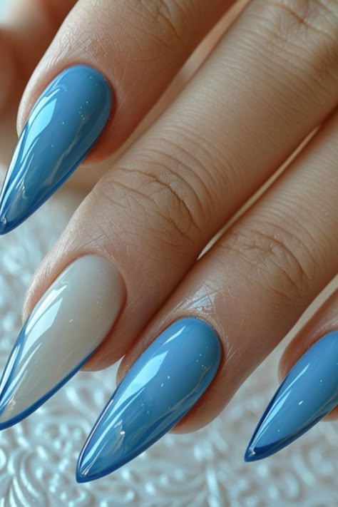 Gelish Polish, Burgundy Acrylic Nails, Nail Parlour, Elegant Touch Nails, Eye Nail Art, Mermaid Magic, Diy Acrylic Nails, Nail Art Trends, Blue Acrylic Nails