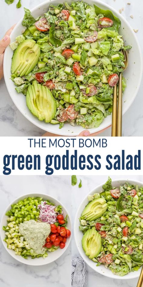 Goddess Salad Recipe, Green Goddess Salad Recipe, Green Goddess Salad, Goddess Salad, Fresh Salad Recipes, Best Salad Recipes, Green Goddess, Fresh Salads, Healthy Salad Recipes