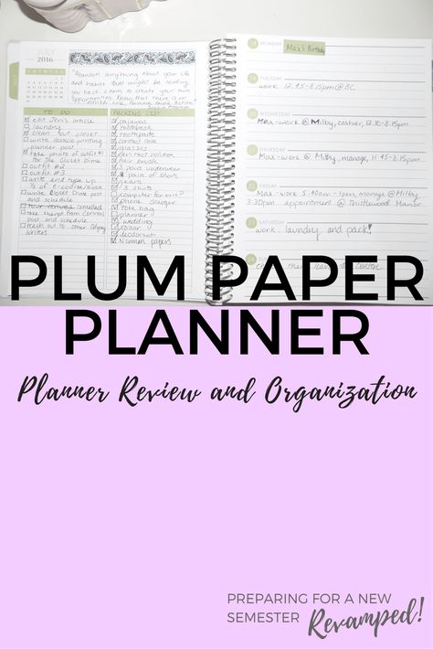 Plum Paper Planner Ideas Horizontal, Plum Paper Planner Ideas, Sara Miller, Planner Review, Plum Planner, Plum Paper Planner, Paper Planner, Hourly Planner, Filofax Planners