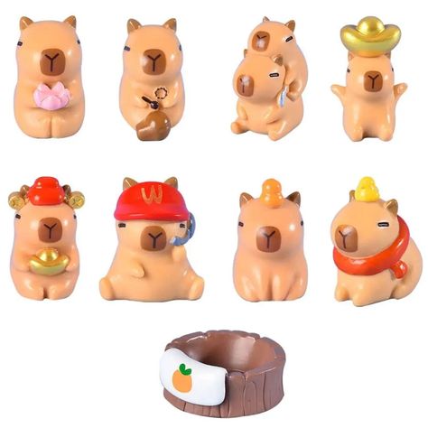 0.99US $ 89% OFF|Resin Miniature Capybara Figurines Multicolor DIY Cartoon Capybara Statue Accessories Car Ornament Mini Animals Figurine| |   - AliExpress Corgi Clay Sculpture, Capybara Clay Art, Clay Crafts Animals, Clay Capybara, Flannel Diy, Cartoon Capybara, Mini Animals, Funny Jewelry, Mystery Boxes