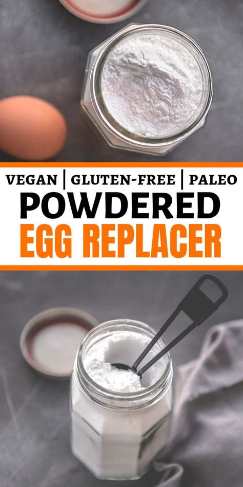 This homemade Egg Replacer Powder is a vegan egg substitute that works great for almost all vegan baking. Great for those with egg allergies or even if you've just run out of eggs so you don't need to go to the store! #eggreplacer #eggsubstitute #veganeggreplacement #veganbaking #veganegg Egg And Grapefruit Diet, Vegan Egg Replacement, Vegan Egg Substitute, Egg Substitute, Egg Allergy, Powdered Eggs, Egg Replacer, Vegan Egg, Egg Diet Plan