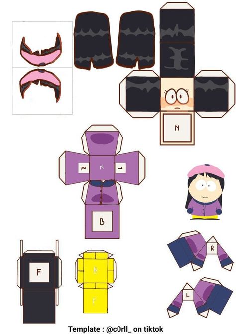 How To Make South Park Paper Dolls, Paper Dolls Printable South Park, South Park 3d Paper, Paper Doll Template South Park, South Park Papercraft C0rll_, Southpark Papercraft, South Park Paper Dolls, South Park Papercraft, Wendy South Park