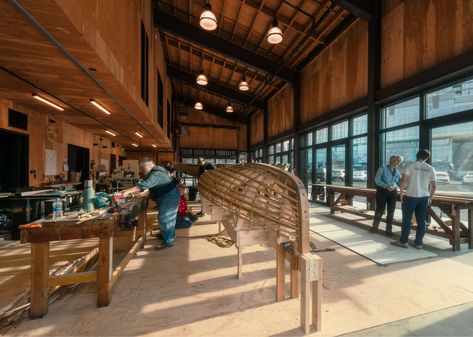 The Center for Wooden Boats Kinetic Architecture, Olson Kundig, Ski House, Lake Union, Modern Front Door, New Museum, Education Center, Boat Design, Wooden Boats