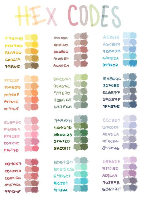 These are all the colors I currently have saved. This is a mashup of a few pictures I found online! Cute Colour Hex Codes, Best Hex Color Codes Dti, Dti Colors To Save, Hair Color Hex Codes, Roblox Colour Codes, Colors For Dress To Impress, Cute Color Hex Codes, Color Hex Codes Dti, Color Dti Codes